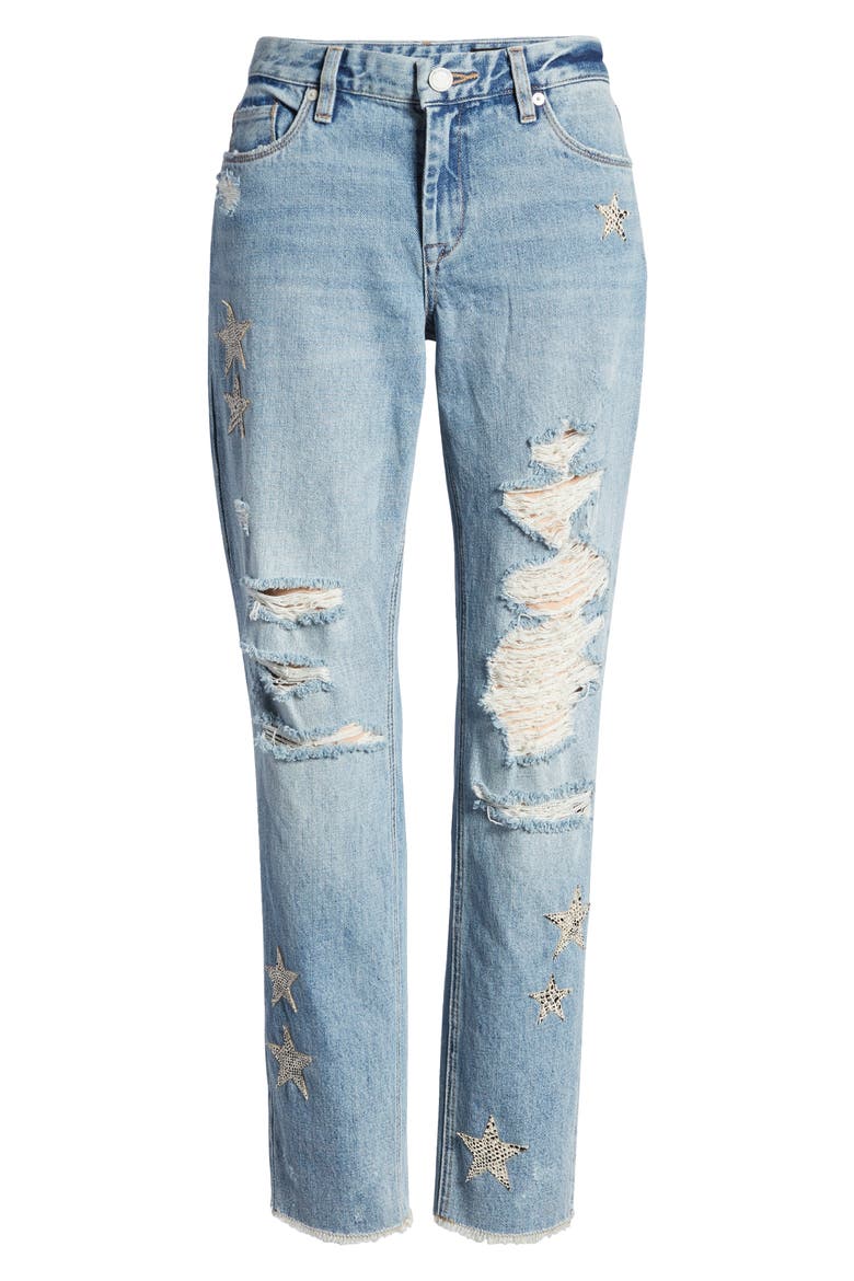 Snake Star Patch Crop Jeans, Alternate, color, STAR CHILD