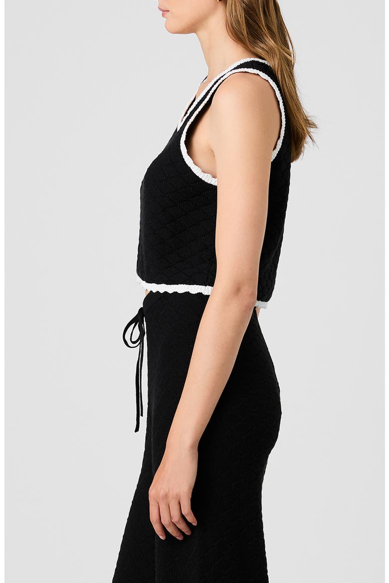 Teddy Diamond Knit Tank, Alternate, color, BLACK-SUMMER WHITE