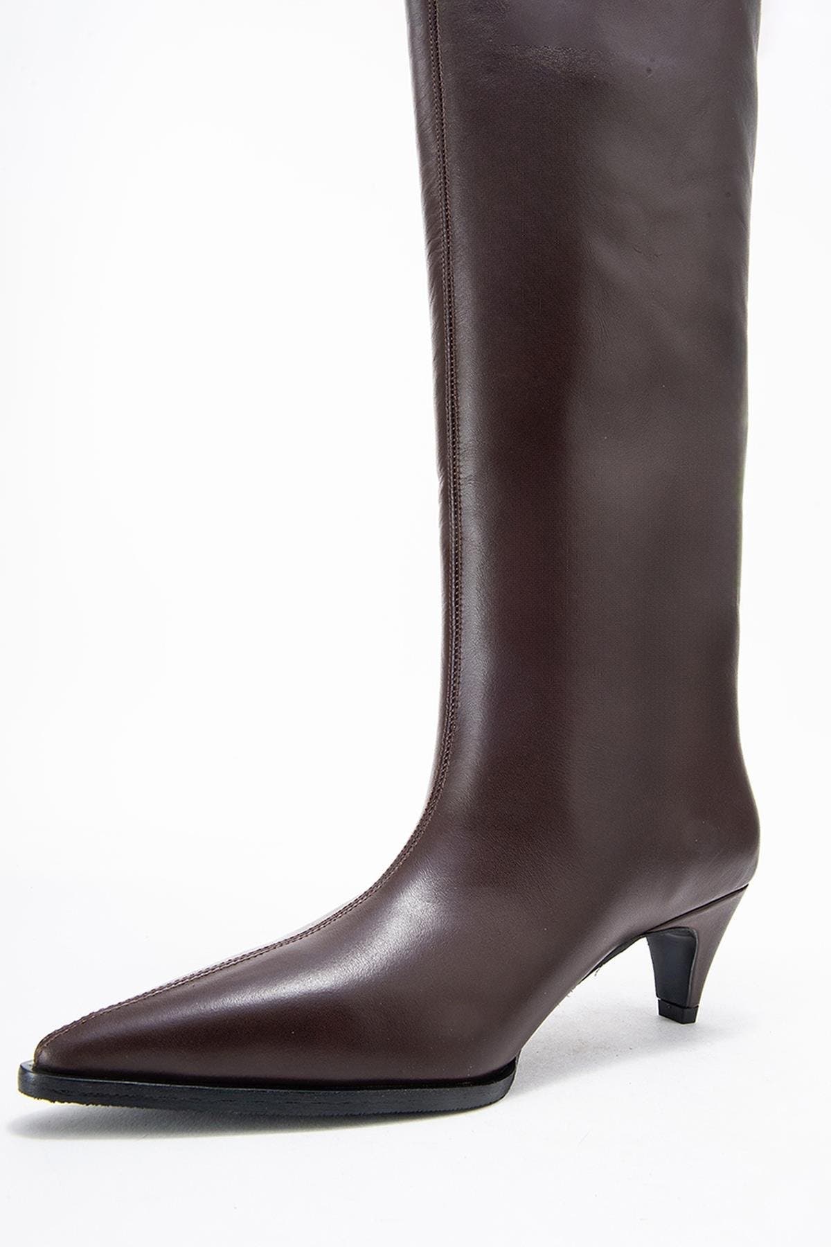 Forever & Always Shoes Siora Leather Knee High Boot, Alternate, color, Brown Leather