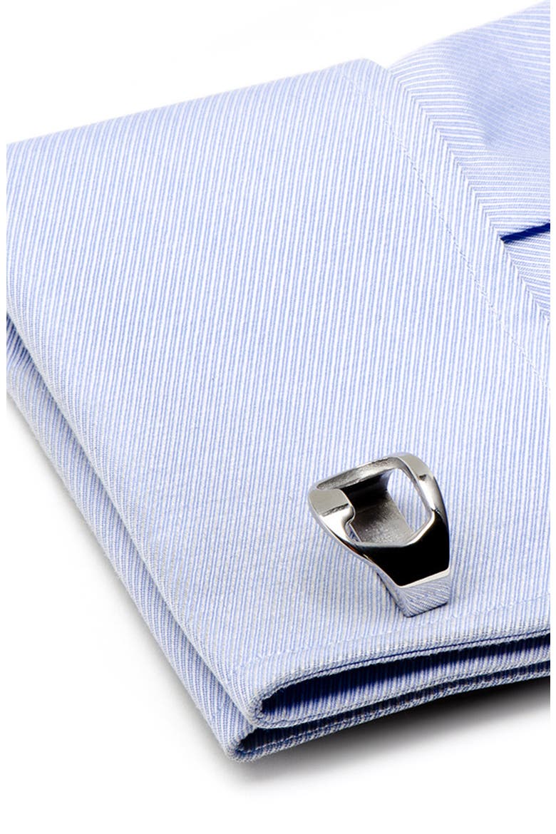 Bottle Opener Cuff Links, Alternate, color, SILVER