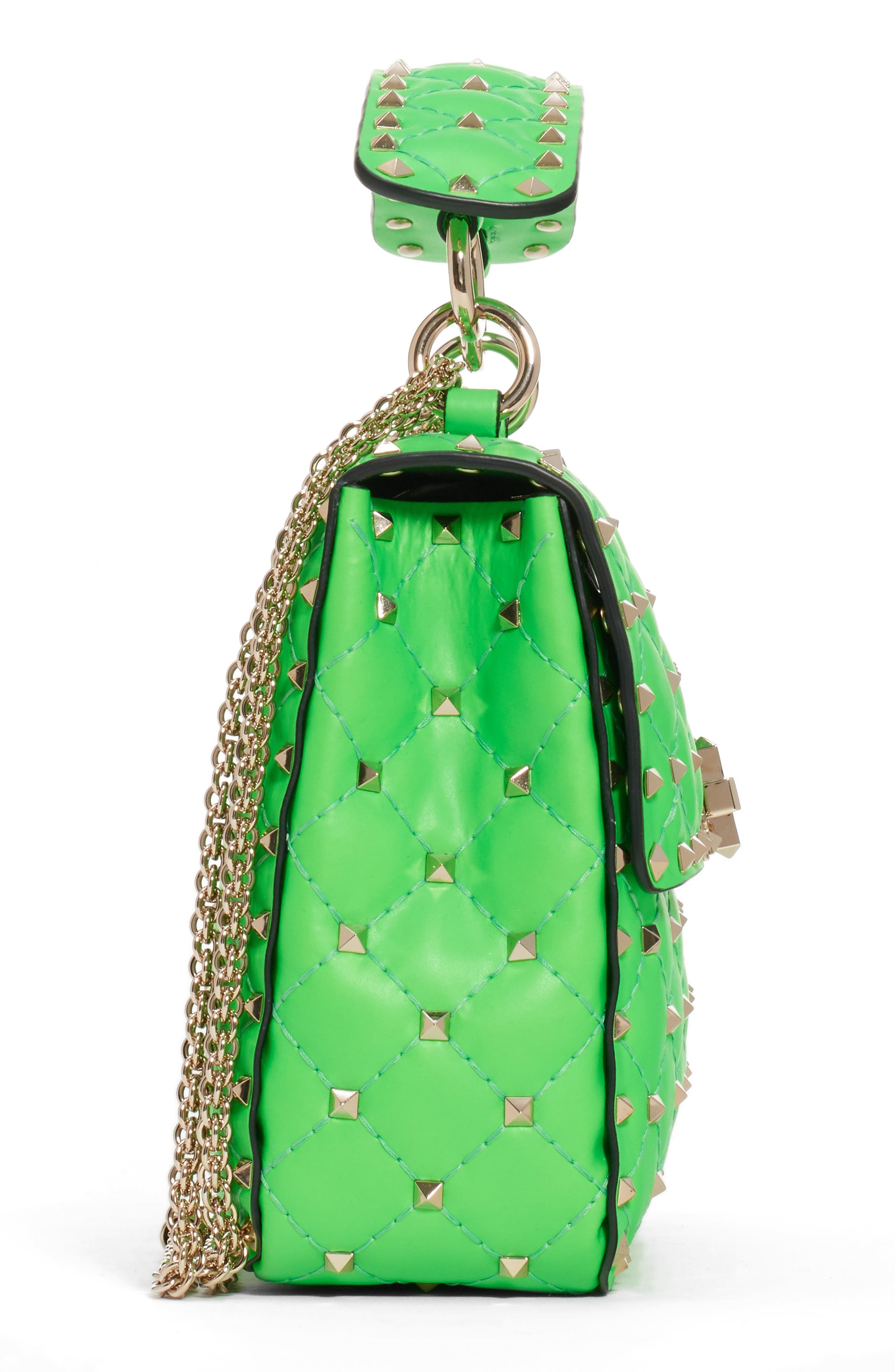 Valentino Garavani Medium Rockstud Spike Leather Shoulder Bag, Alternate, color, 
