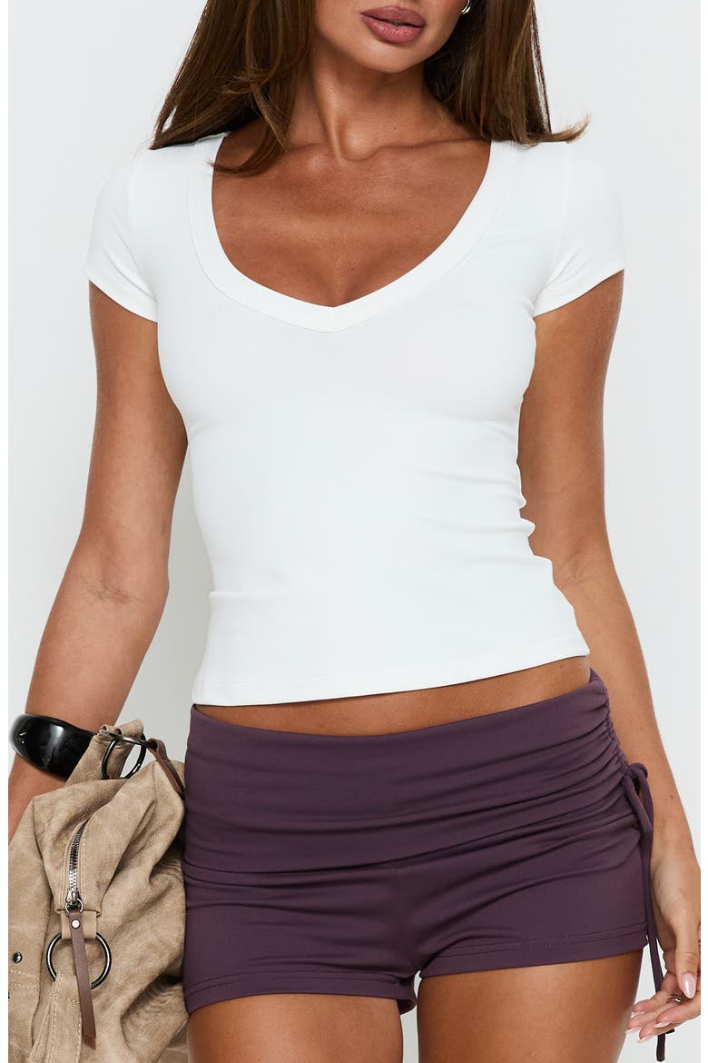 Daily Define Deep V-Neck T-Shirt, Main, color, WHITE