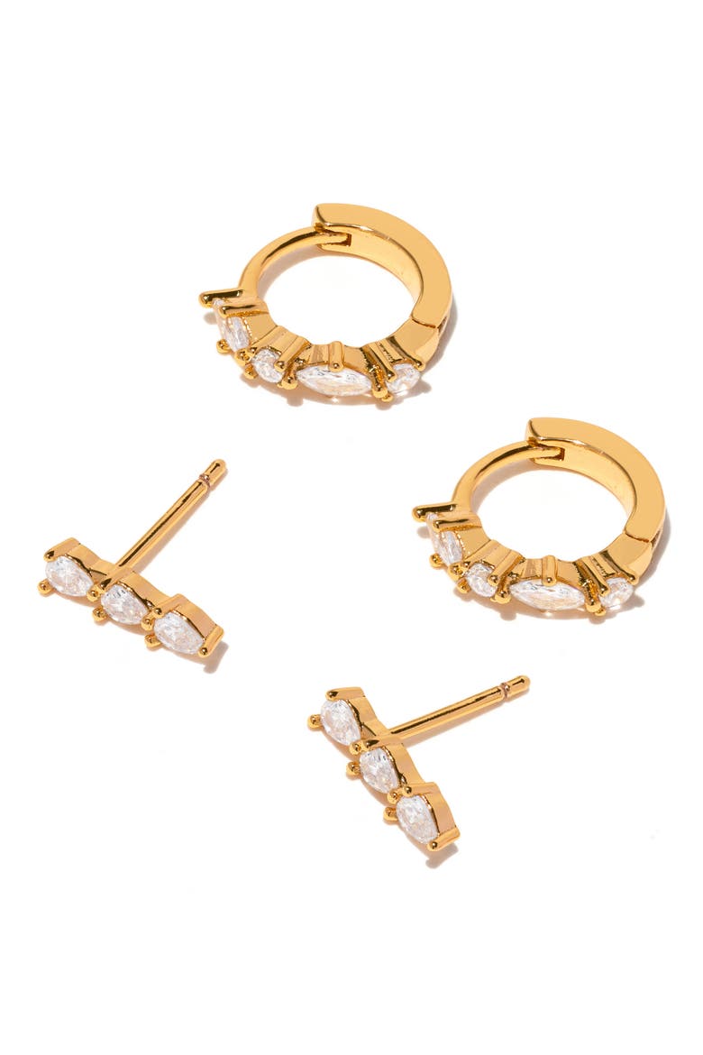 Capri Earring Set, Alternate, color, GOLD