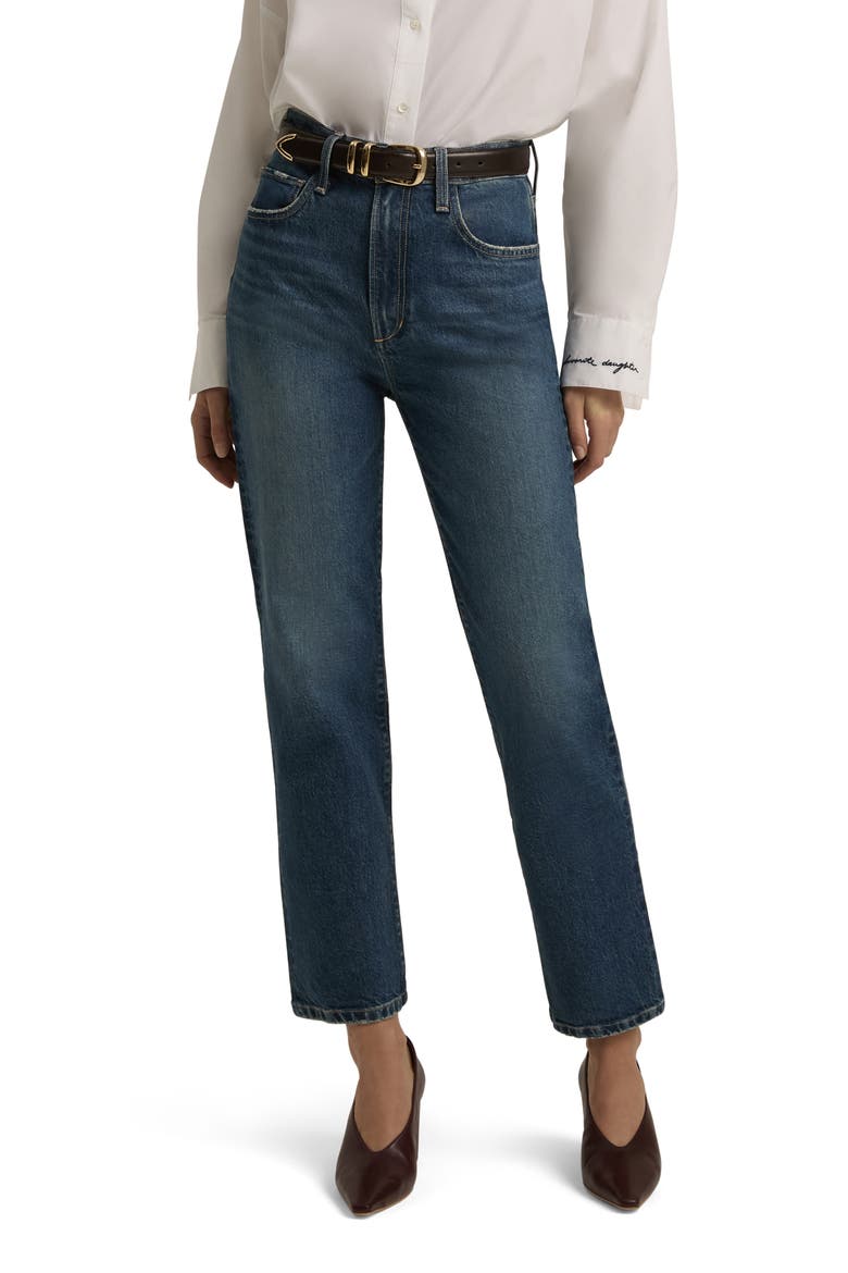 The Valentina High Waist Ankle Straight Leg Jeans, Main, color, CAMBRIDGE