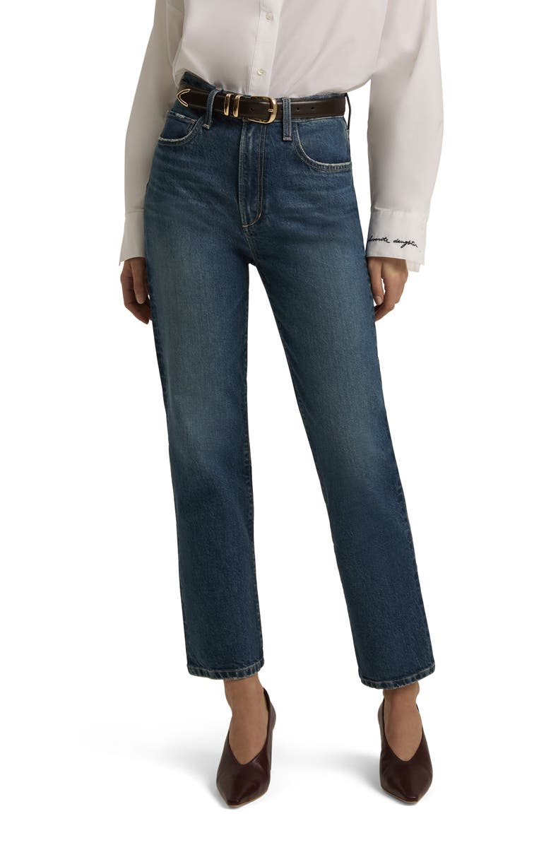 Favorite Daughter The Valentina High Waist Ankle Straight Leg Jeans, Main, color, Cambridge