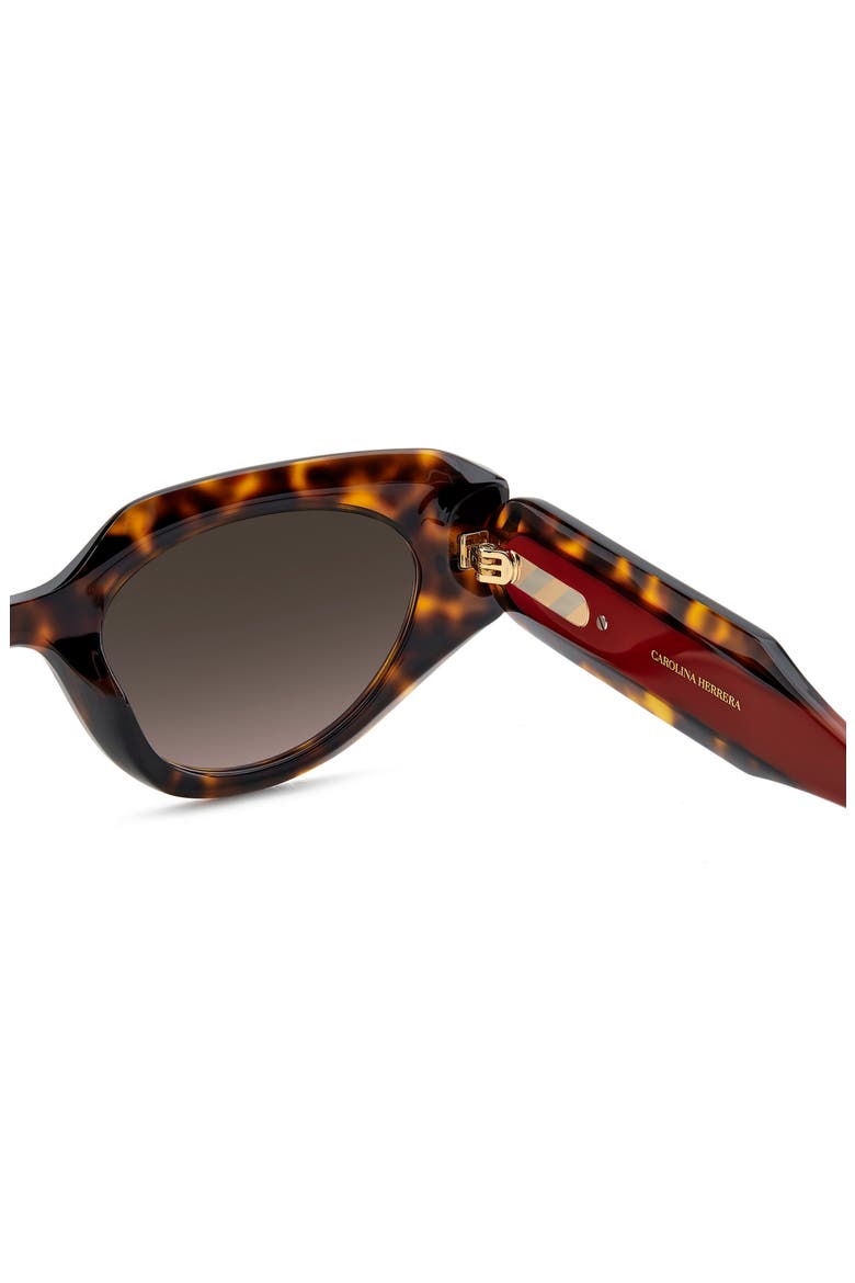 Her 50mm Gradient Cat Eye Sunglasses, Alternate, color, HAVANA RED/ BROWN SF