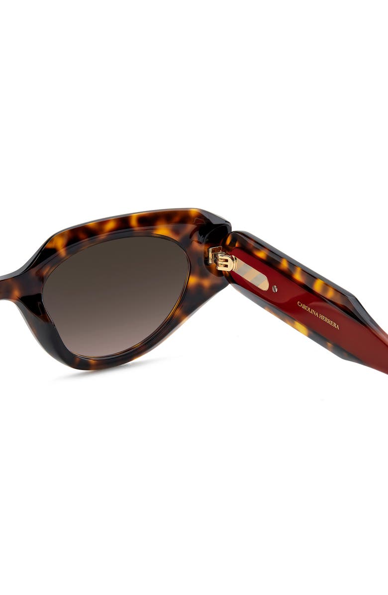 Carolina Herrera Her 50mm Gradient Cat Eye Sunglasses, Alternate, color, Havana Red/ Brown Sf