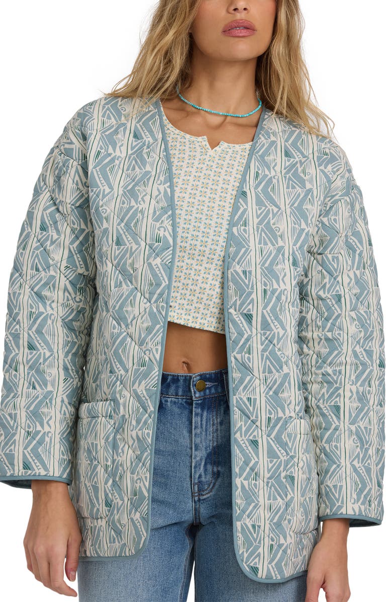 Billabong Day Dreamin Quilted Poplin Shacket, Alternate, color, Mason Blue