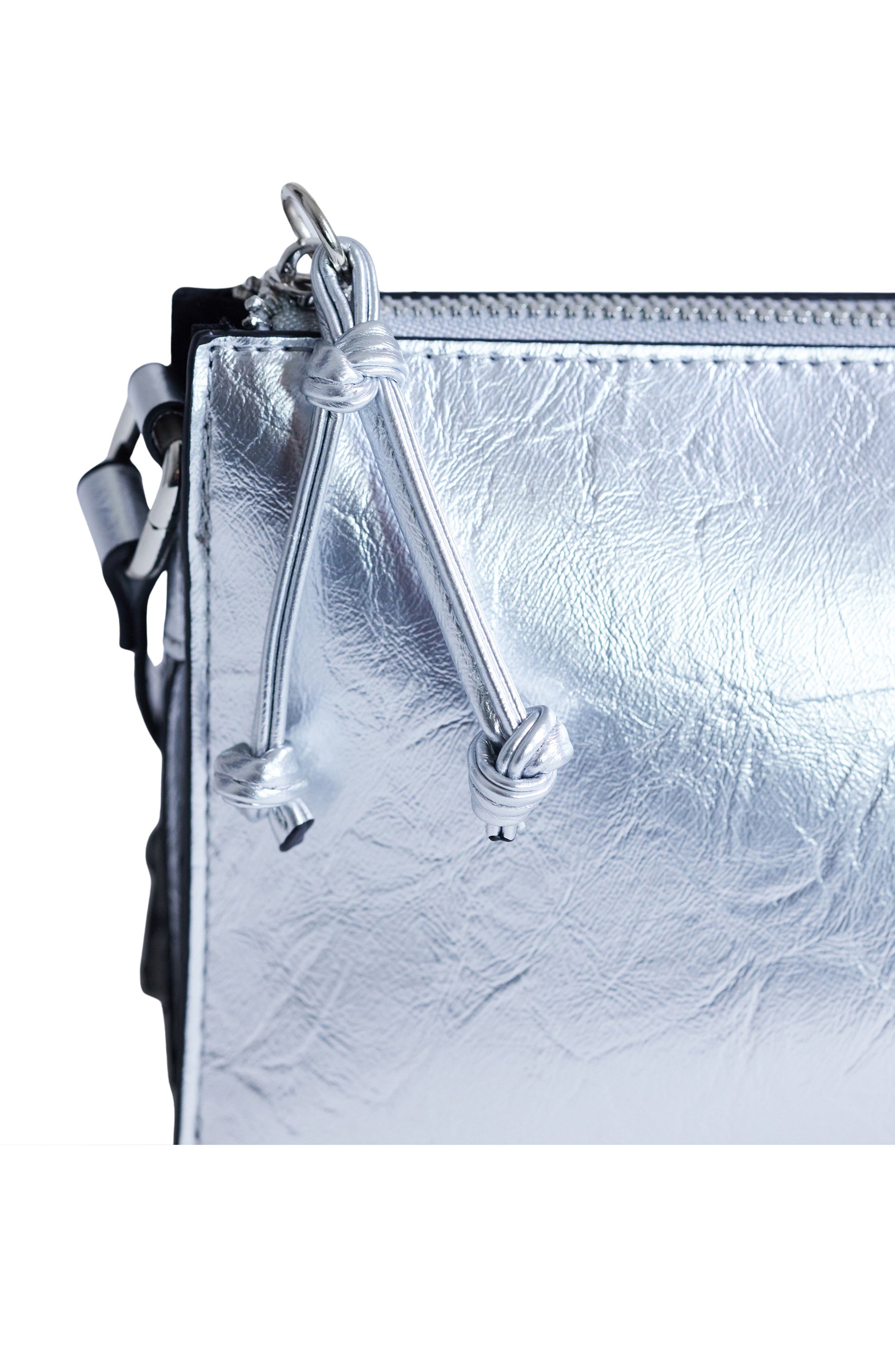 Topshop Simone Metallic Shoulder Bag, Alternate, color, 