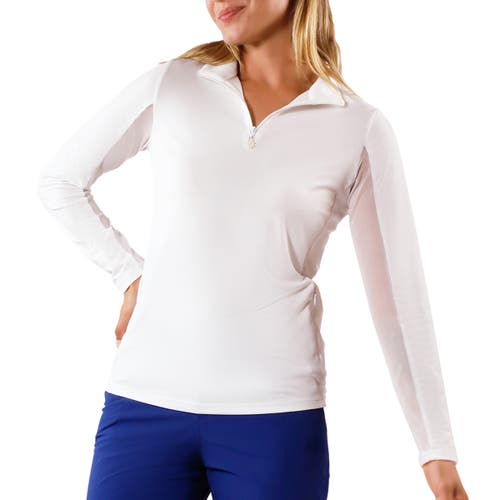 Uv Skinz Quarter Zip Vented Sun Shirt In White