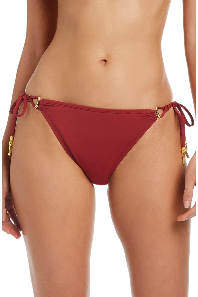 Side Tie Hipster Bikini Bottoms, Main, color, BARCELONA RED