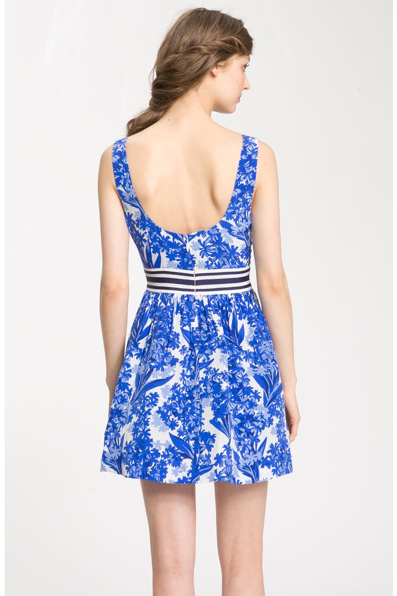 'Hyacinth' Print Silk Dress, Alternate, color, BLUE HYACINTH