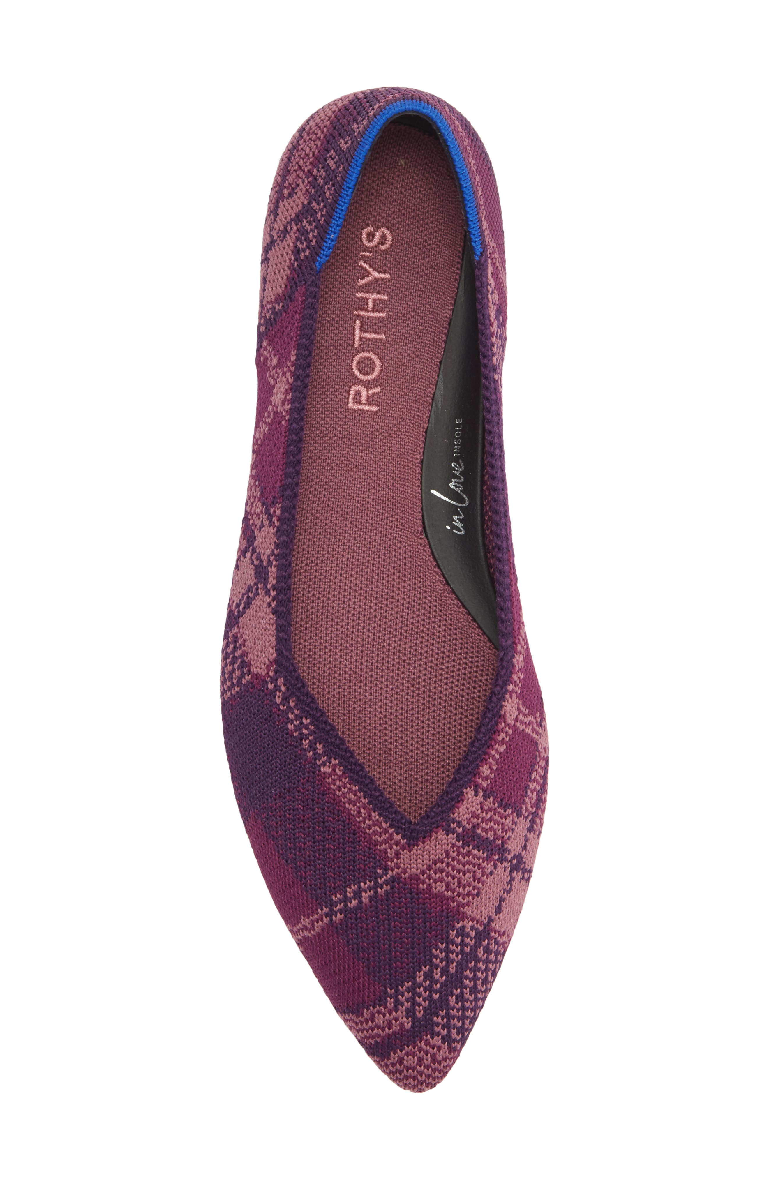 The Point II Pointed Toe Flat, Alternate, color, PURPLE PLAID