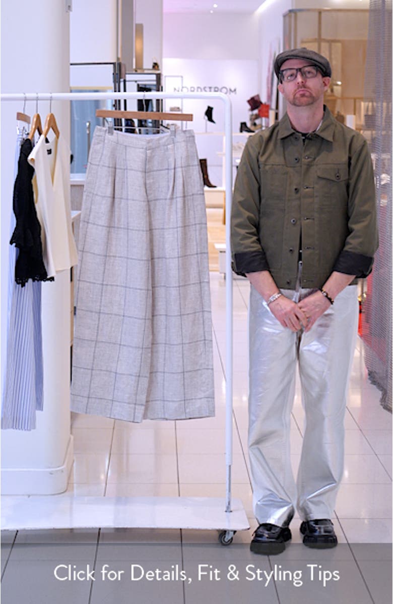 Chappel Plaid Wide Leg Linen Pant, sales video thumbnail