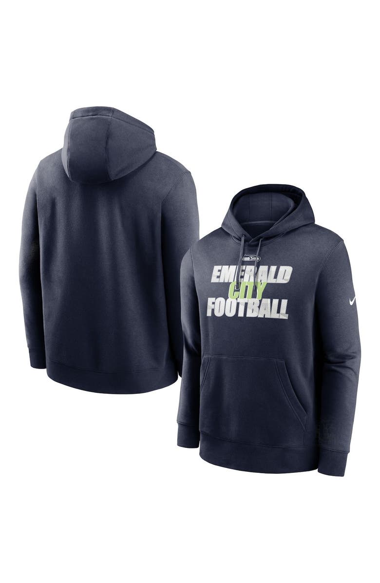 Nike Men's Nike College Navy Seattle Seahawks Fan Gear Local Club Pullover Hoodie, Alternate, color, 