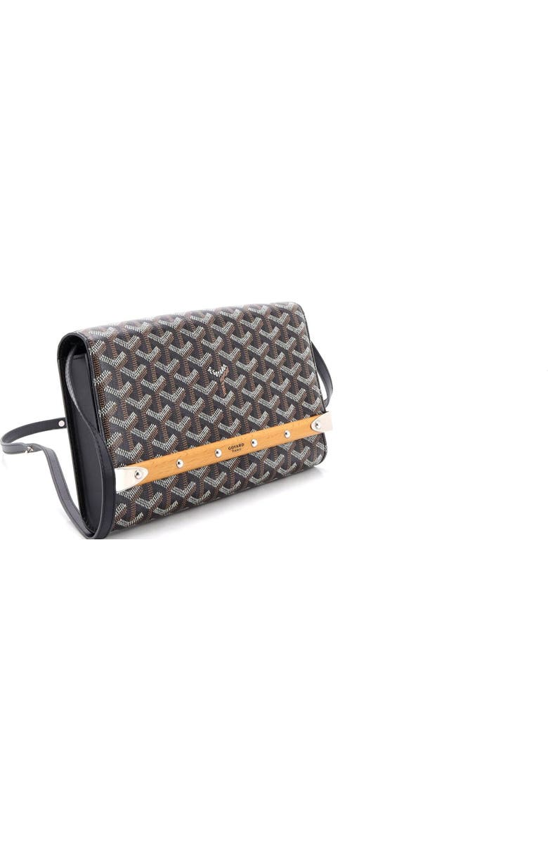 Pre-Owned Goyard Monte Carlo Clutch with Strap Coated Canvas PM, Alternate, color, Black