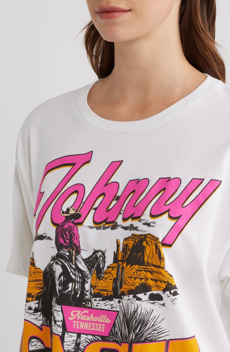 Merch Traffic Johnny Cash Graphic T-Shirt, Alternate, color, White