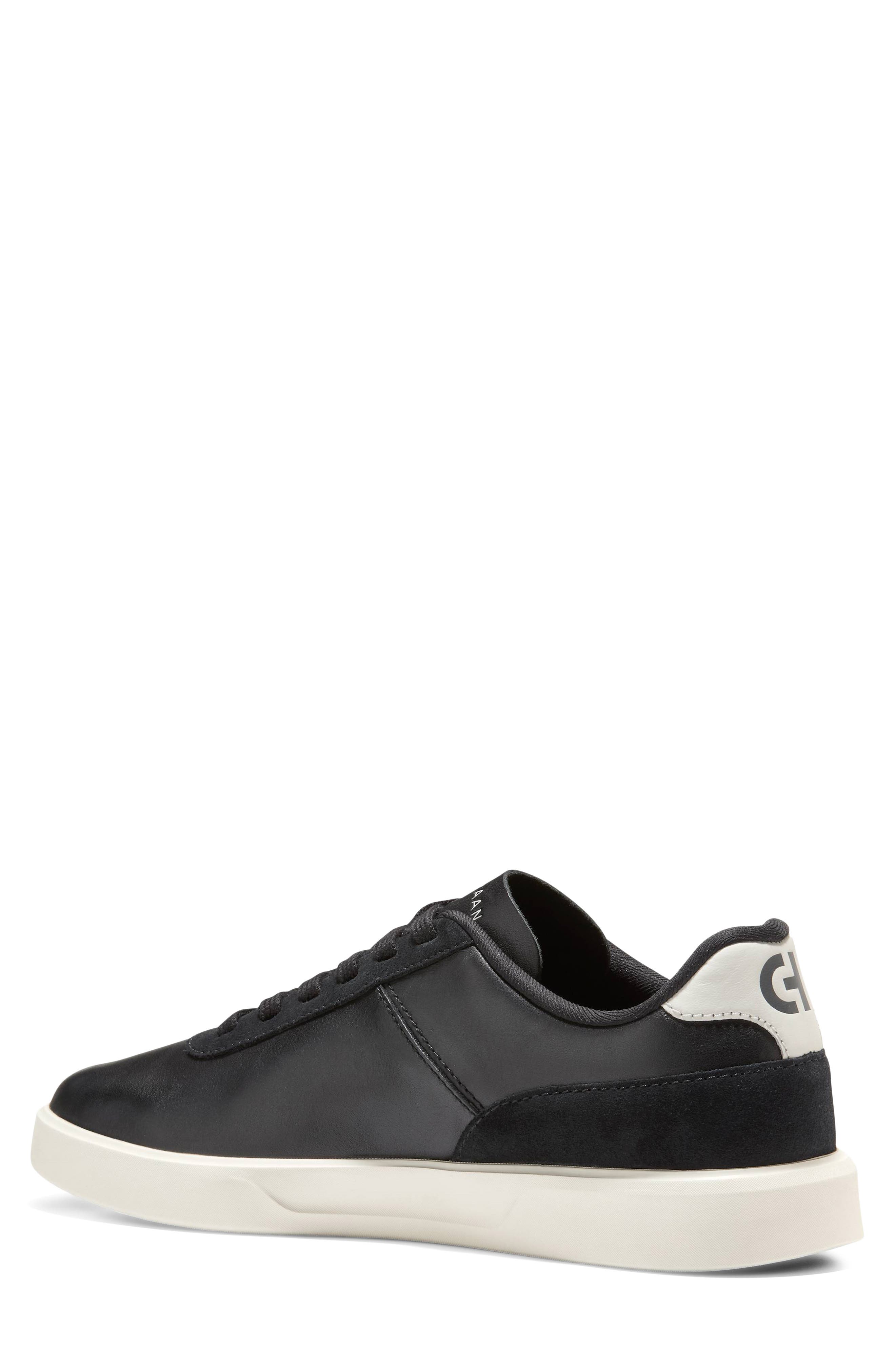 Grand Crosscourt Packaway Leather Sneaker, Alternate, color, BLACK / IVORY
