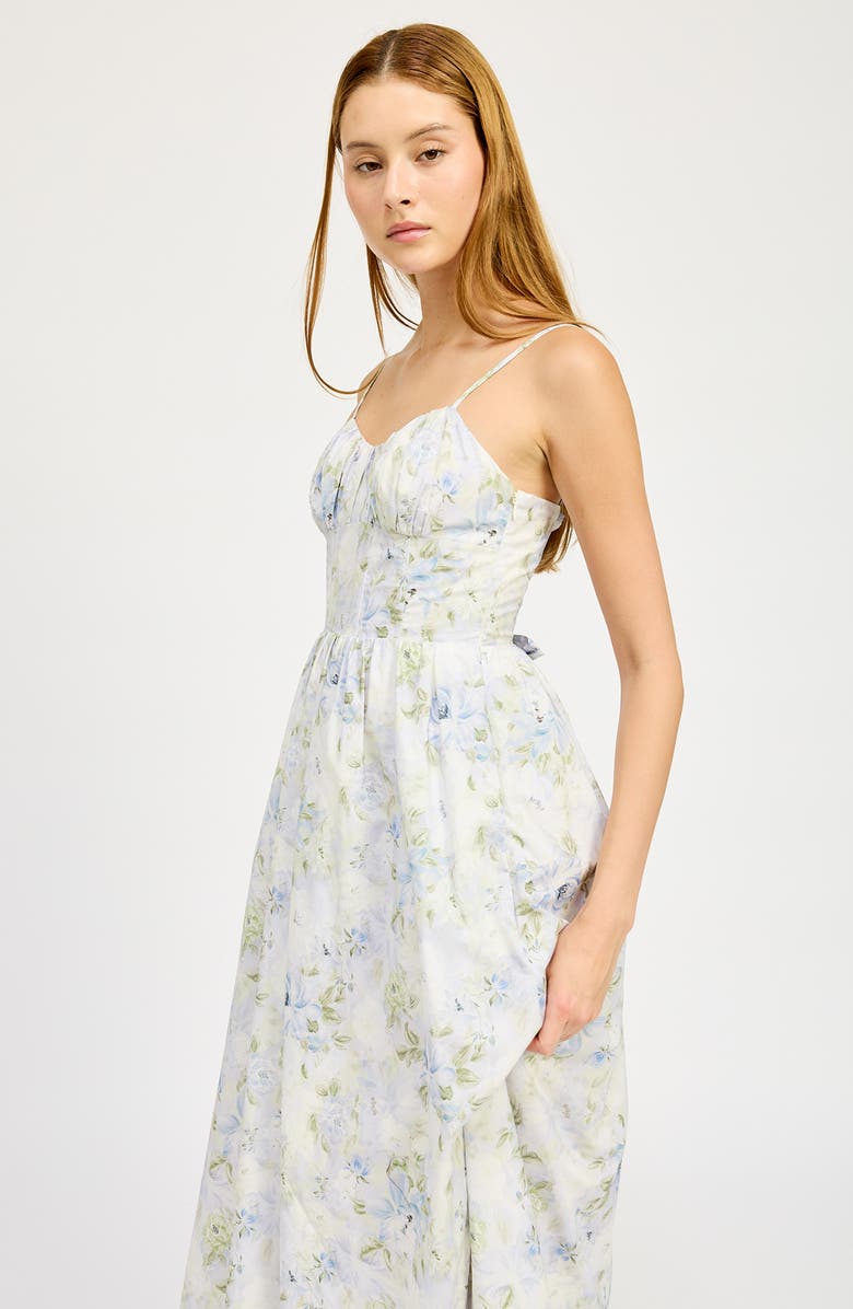 En Saison Scarlet Floral Cotton Midi Dress, Alternate, color,