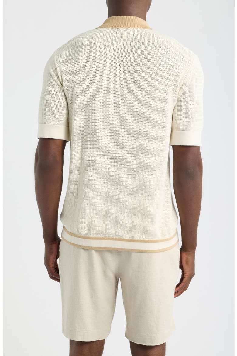 Jorge Short Sleeve Knit Button-Up Shirt, Alternate, color, IVORY- 10