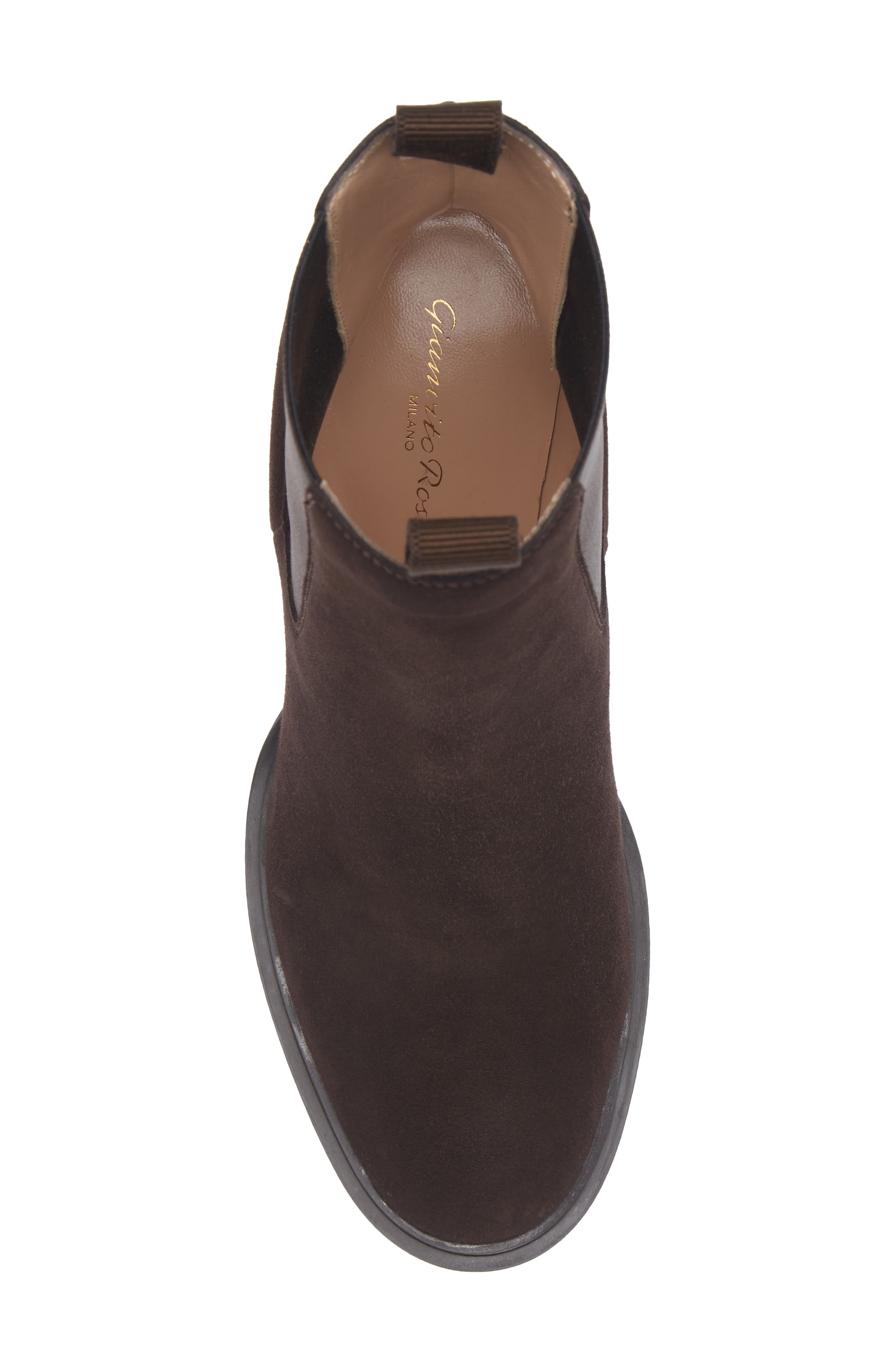 Gianvito Rossi Lug Sole Chelsea Boot, Alternate, color, Moka