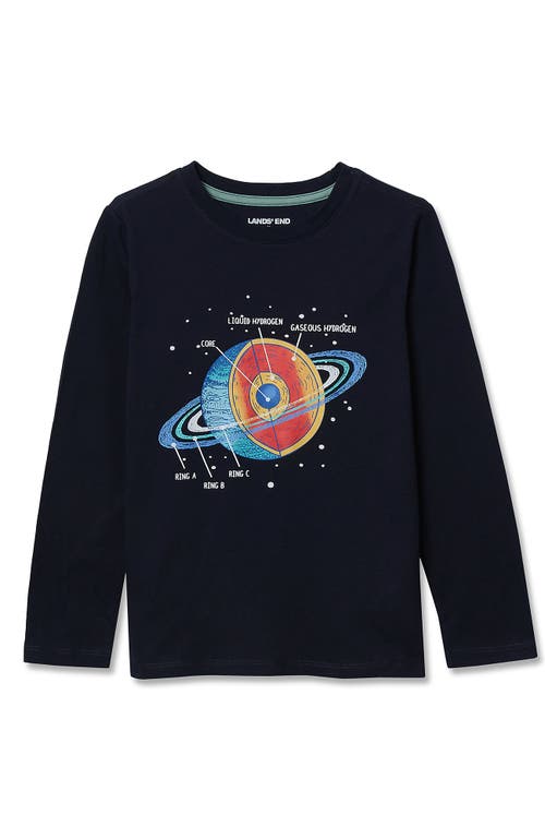 Lands' End Kids'  Boys Graphic T Shirt In Black