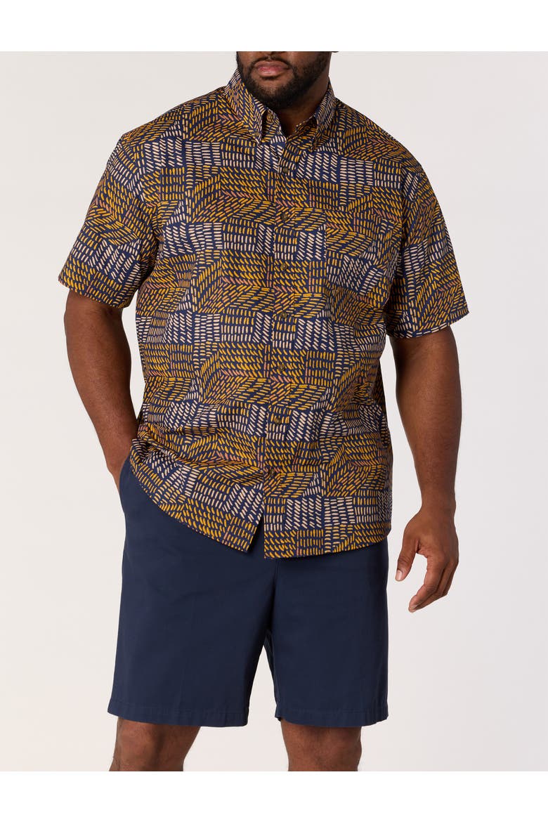 Big & Tall Easy-Care Geometric Print Sport Shirt V3, Alternate, color, MULTI