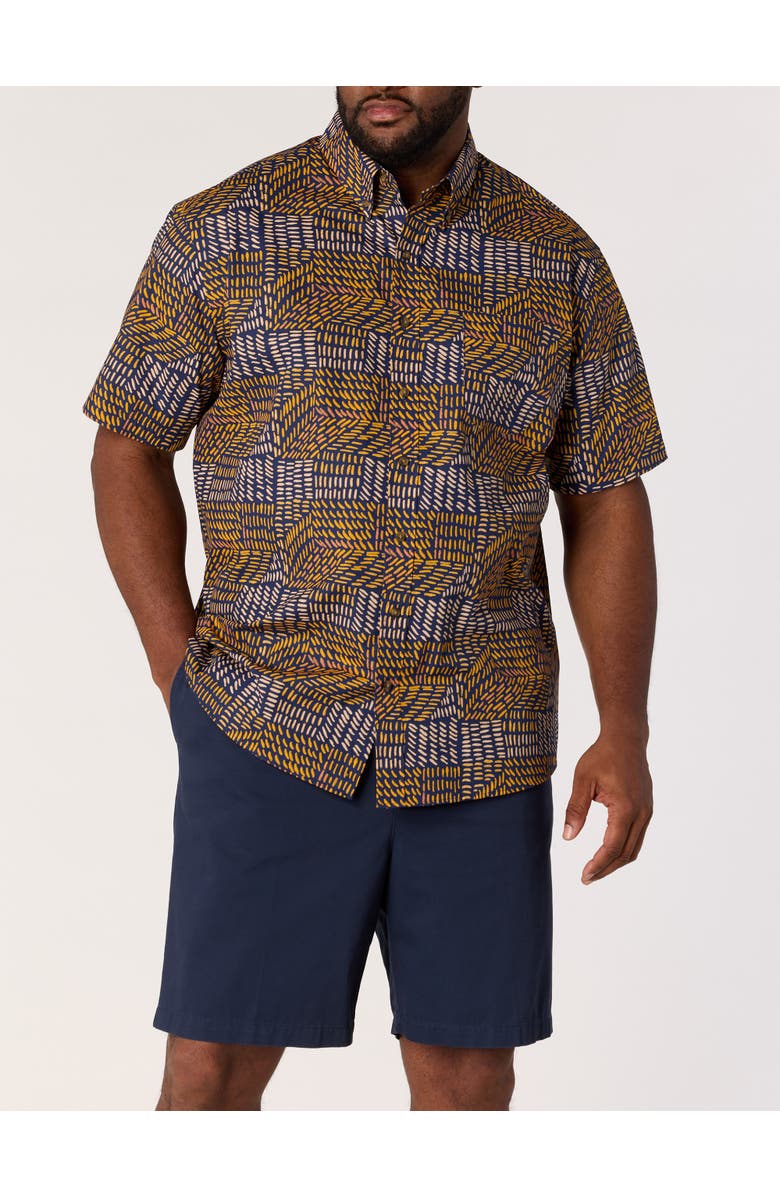 Harbor Bay by DXL Big & Tall Easy-Care Geometric Print Sport Shirt V3, Alternate, color, Multi