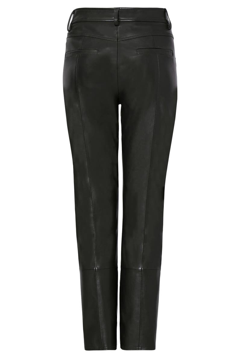 Milly Rue Faux Leather Pants, Alternate, color, Black