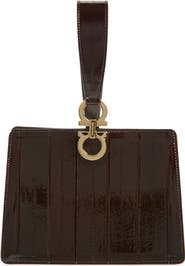 FERRAGAMO Double Gancio Eelskin Clutch