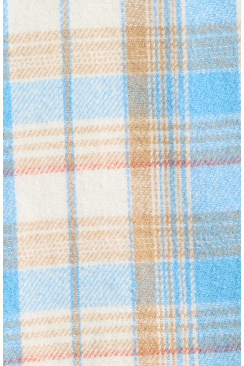 Plaid Cotton Flannel Button-Up Shirt, Alternate, color, BLU