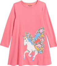 Mini Boden Kids' Big Appliqué Long Sleeve Dress