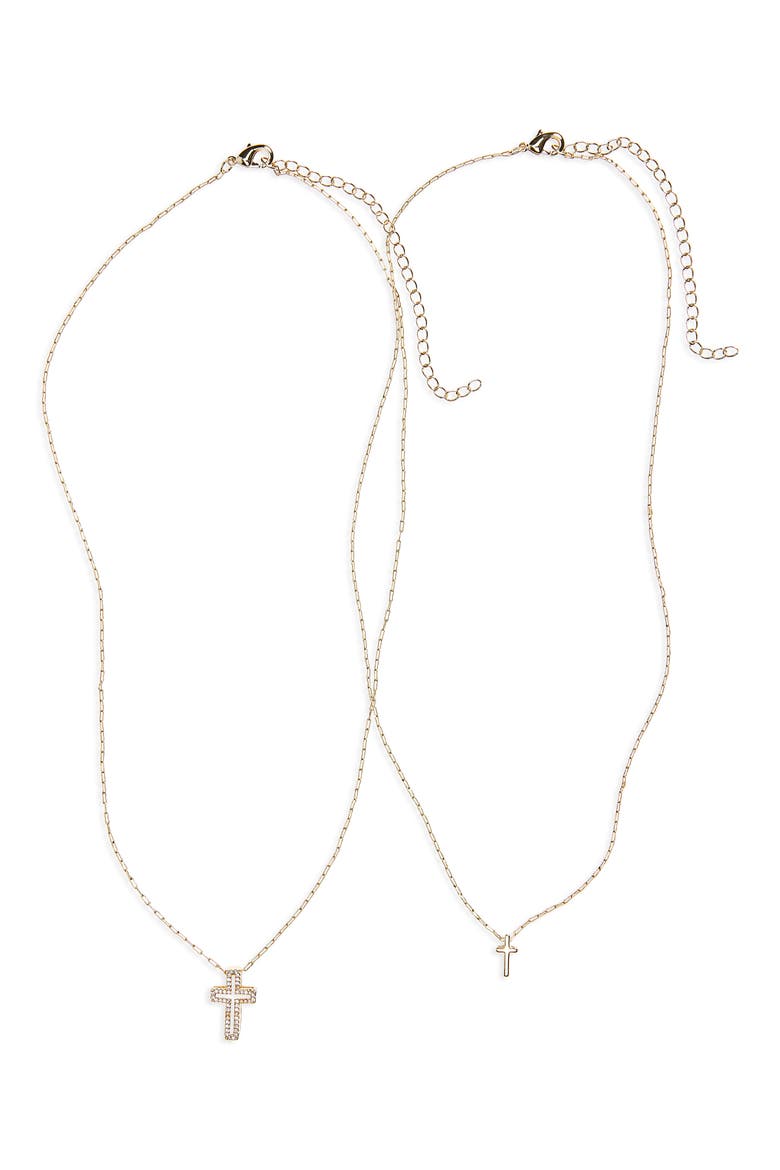 CZ You & Me Sun Pendant Necklace Set, Alternate, color, CLEAR- GOLD