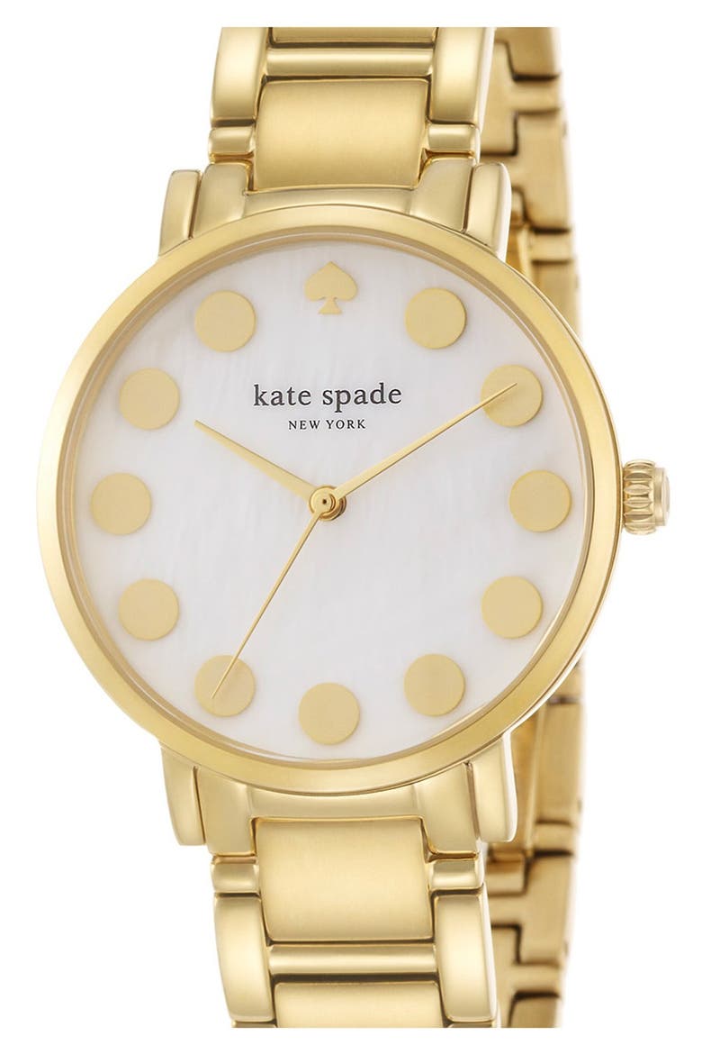 'gramercy' dot dial bracelet watch, 34mm, Alternate, color, GOLD
