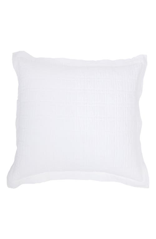 Pom Pom At Home Owen Quilted Linen Pillow Sham In White