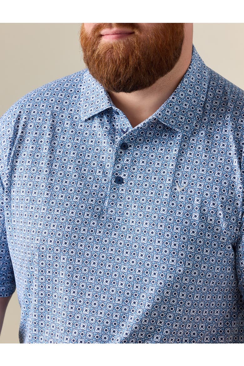 Big & Tall Foulard Print Golf Polo Shirt, Alternate, color, PEACOAT