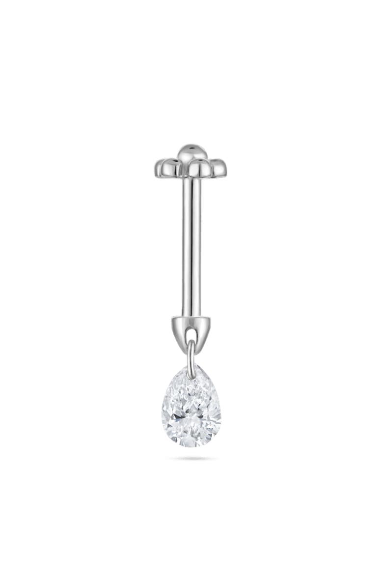 MARIA TASH Single Floating Pear Diamond Charm Threaded Stud Earring, Alternate, color, 