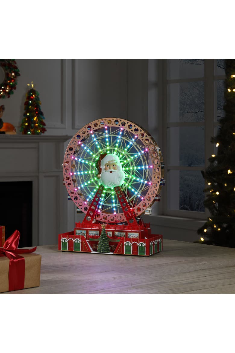 15 in. Santa's Light Show Ferris Wheel, Alternate, color, Multicolored