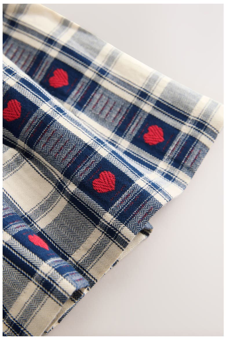 Kids' Embroidered Heart Check Frill Dress, Alternate, color, BLUE