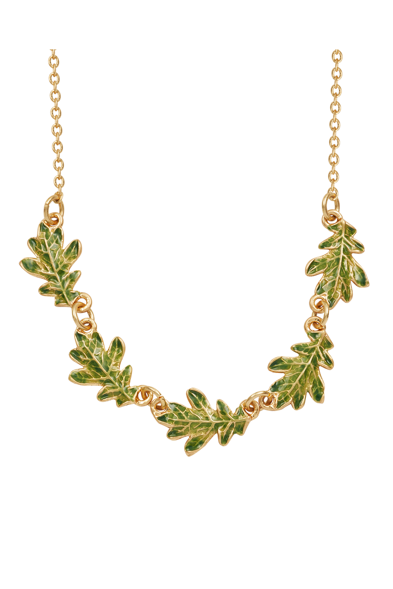 Oak Leaf Gold Choker, Alternate, color, Gold