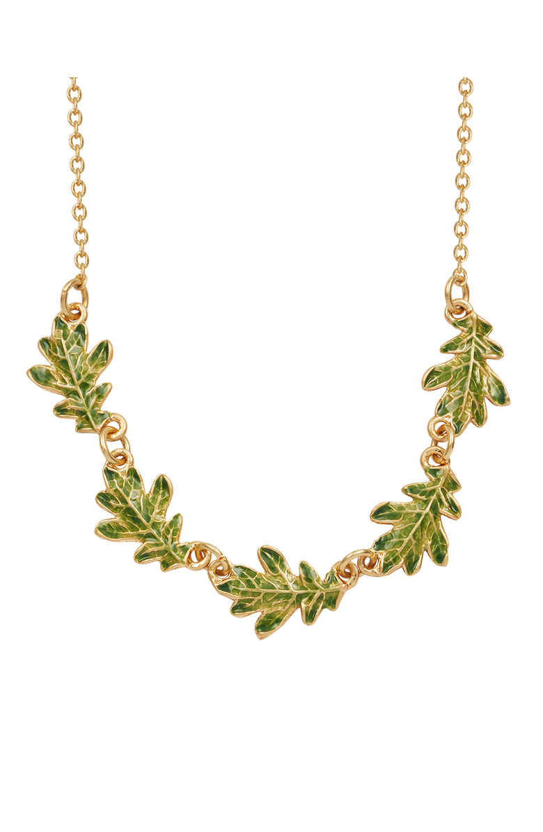 Fable England Oak Leaf Gold Choker, Alternate, color, Gold