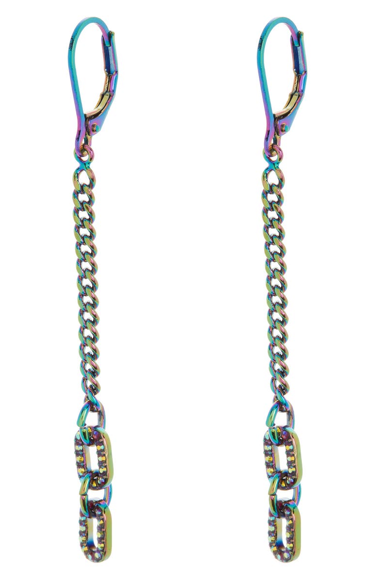 KARL LAGERFELD PARIS Linear Chain Drop Earrings, Main, color, 