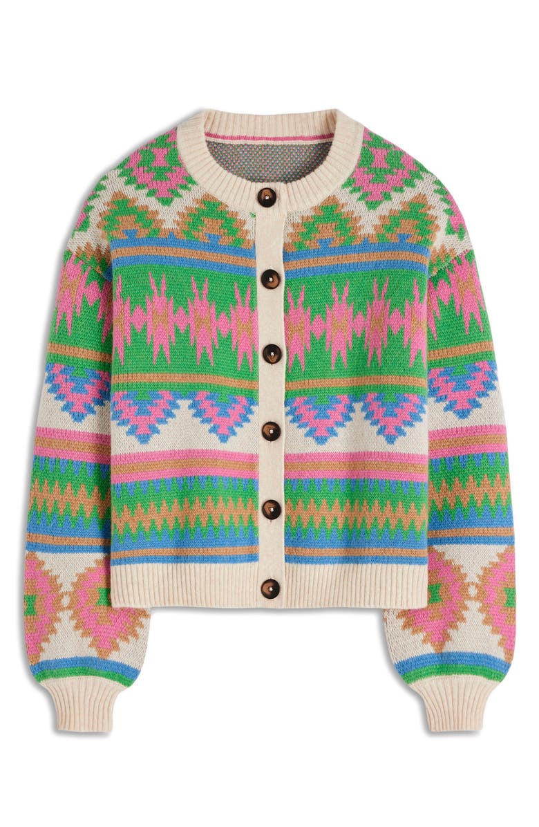 Boden Abi Jacquard Cardigan, Alternate, color, Aztec Multi