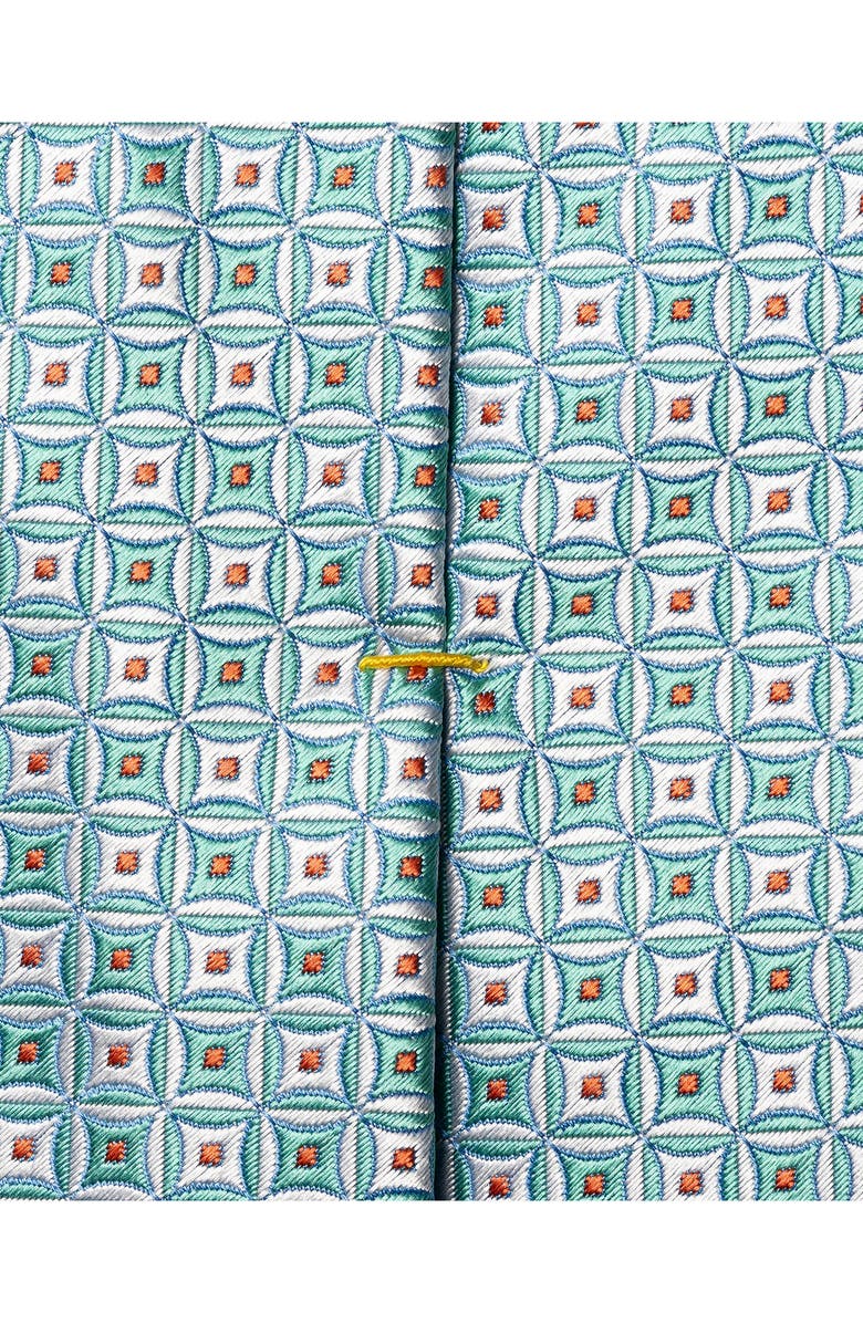 Eton Geometric Silk Jacquard Tie, Alternate, color, Medium Green
