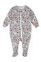 Floral One Piece Cotton Blend Footie Pajamas