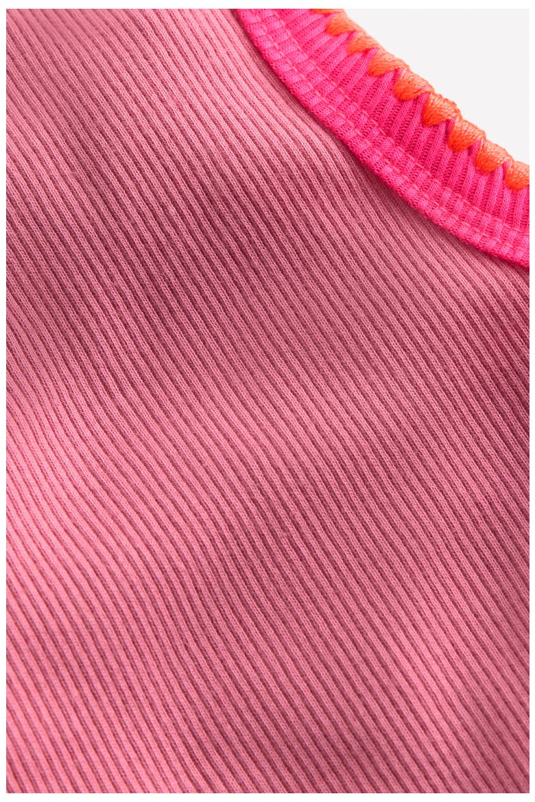 Kids' Contrast Trim Rib Tank, Alternate, color, PINK