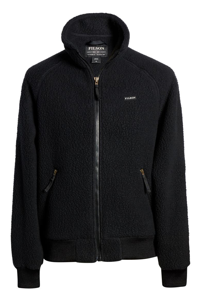 Regular Fit Fleece Jacket, Alternate, color, BLACK