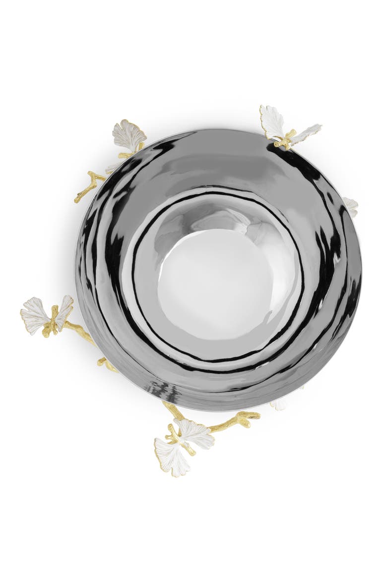 Butterfly Ginkgo Serving Bowl, Alternate, color, GOLD/ SILVER
