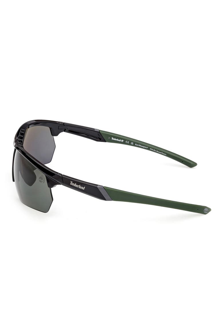 73mm Sunglasses, Alternate, color, SHINY BLACK / GREEN POLARIZED