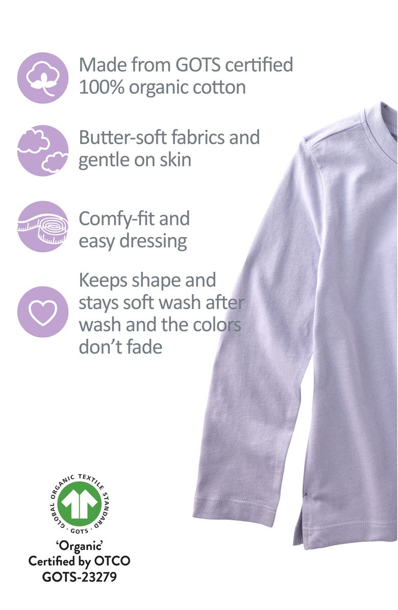 BUTTERBLU Kids' London Long Sleeve Organic Cotton Assorted 5-Pack T-Shirts, Alternate, color,